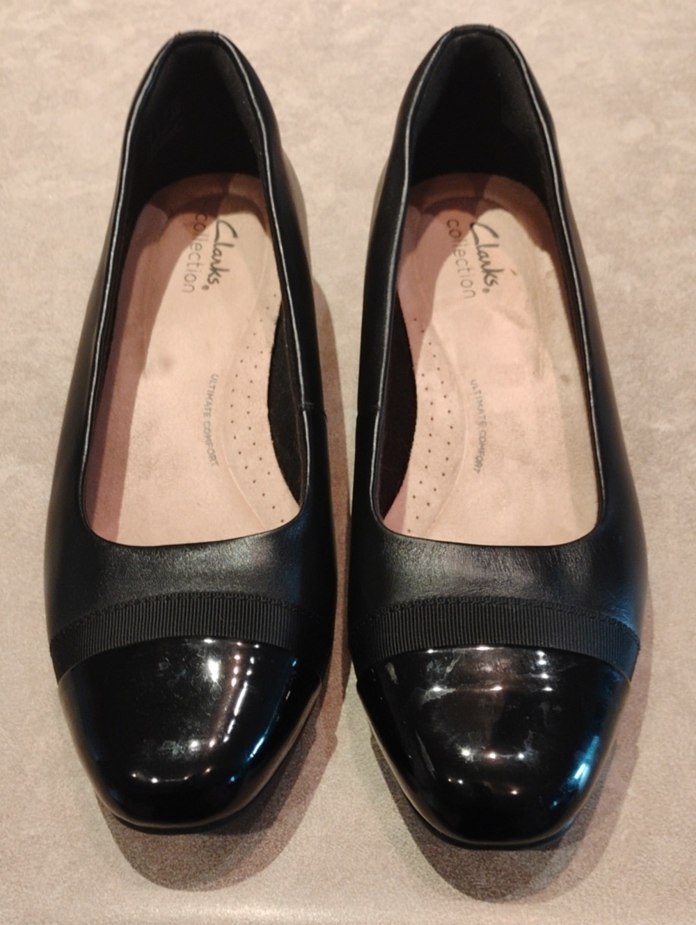 Clarks Black Women's Cap-Toe Ballet Flats Size 8.5 New!!!